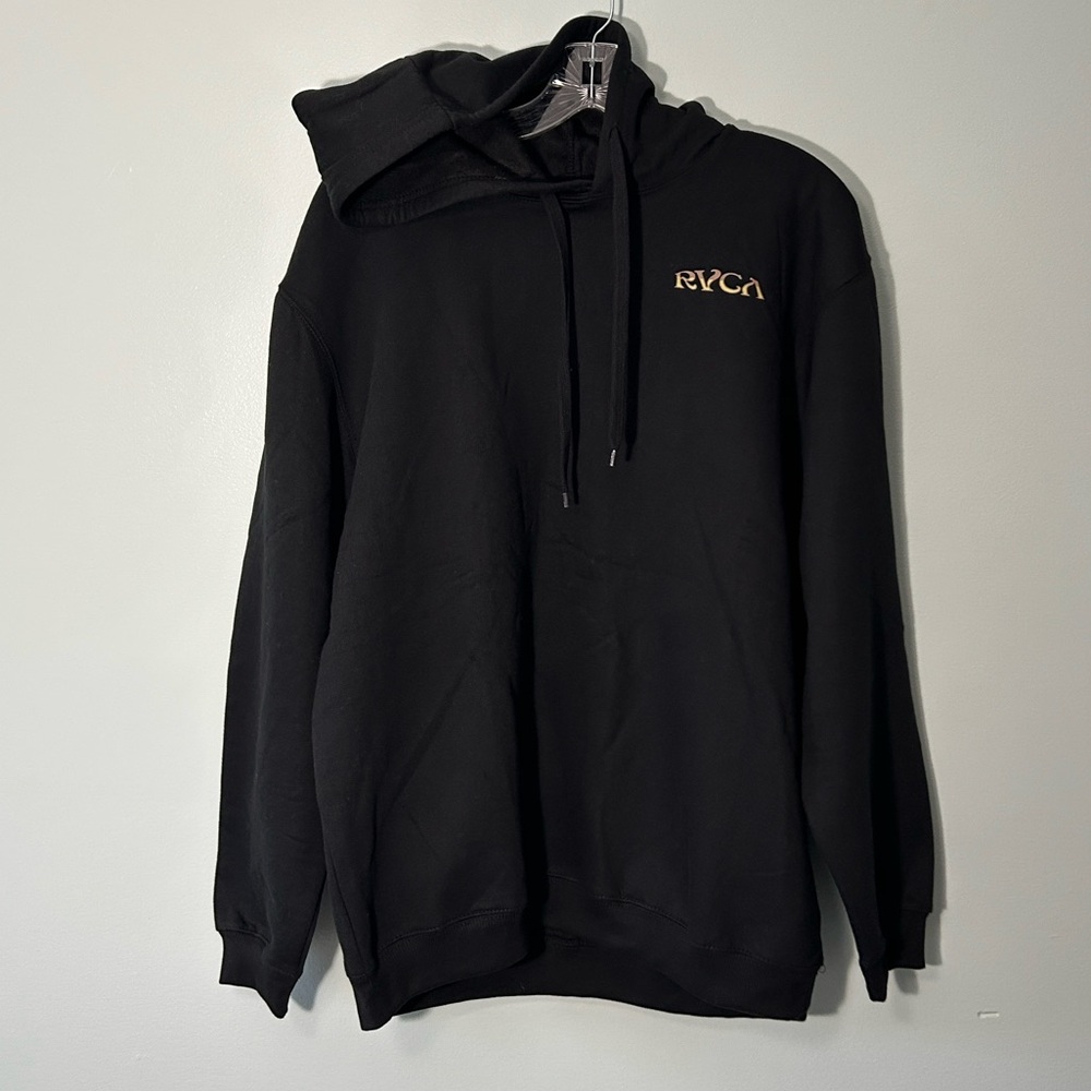 RVCA Large Hoodie At Ease Hoodie Butterfly graphic on back in Black NWT